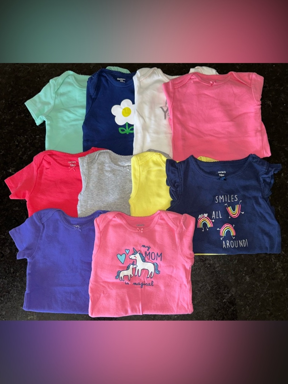 🎉HUGE Lot of Short Sleeve Onesies- Girl (24 Mo)